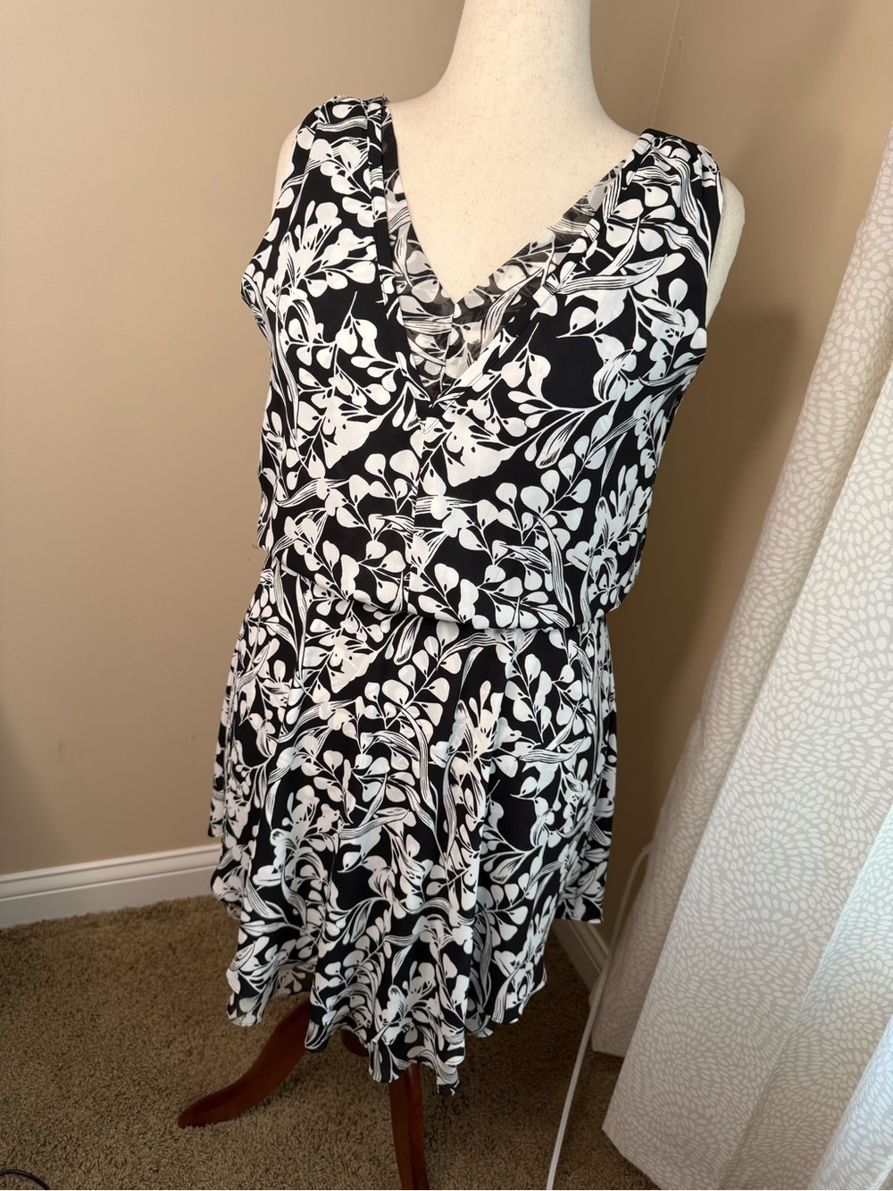 Black & White floral mini dress